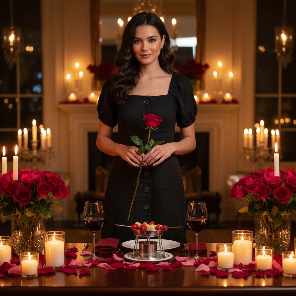 Classic Black Button Front Midi Dress–Square Neck Puff Sleeve A-Line Linen Dress